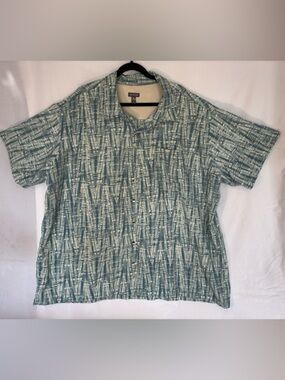 Van Heusen Light Teal Patterned Short-Sleeve shirt